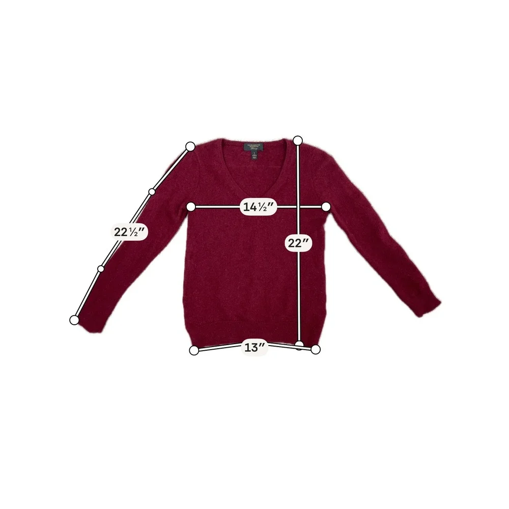 Charter Club Luxury Burgundy 100% Cashmere V-Neck Sweater Womens Small Old Money
